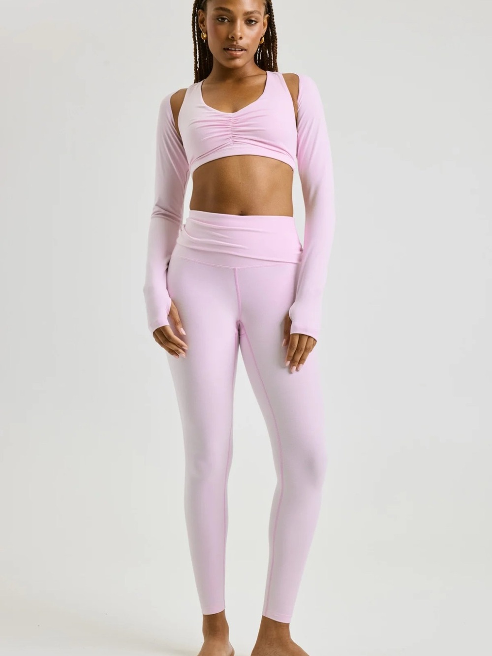 Year of Ours Plie Pink Stretch Shrug